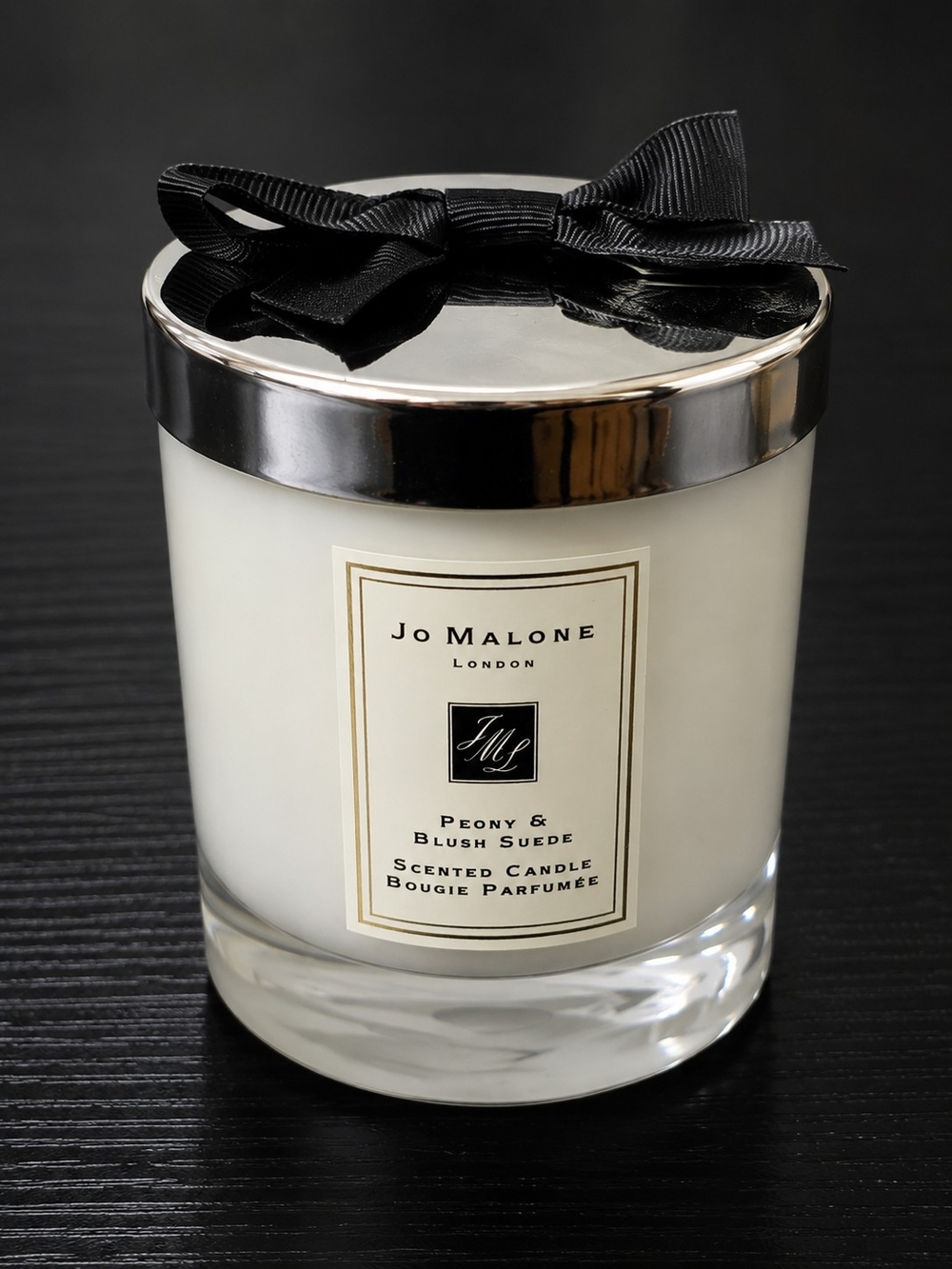 Jo Malone White Candle with Black Ribbon and Silver Lid